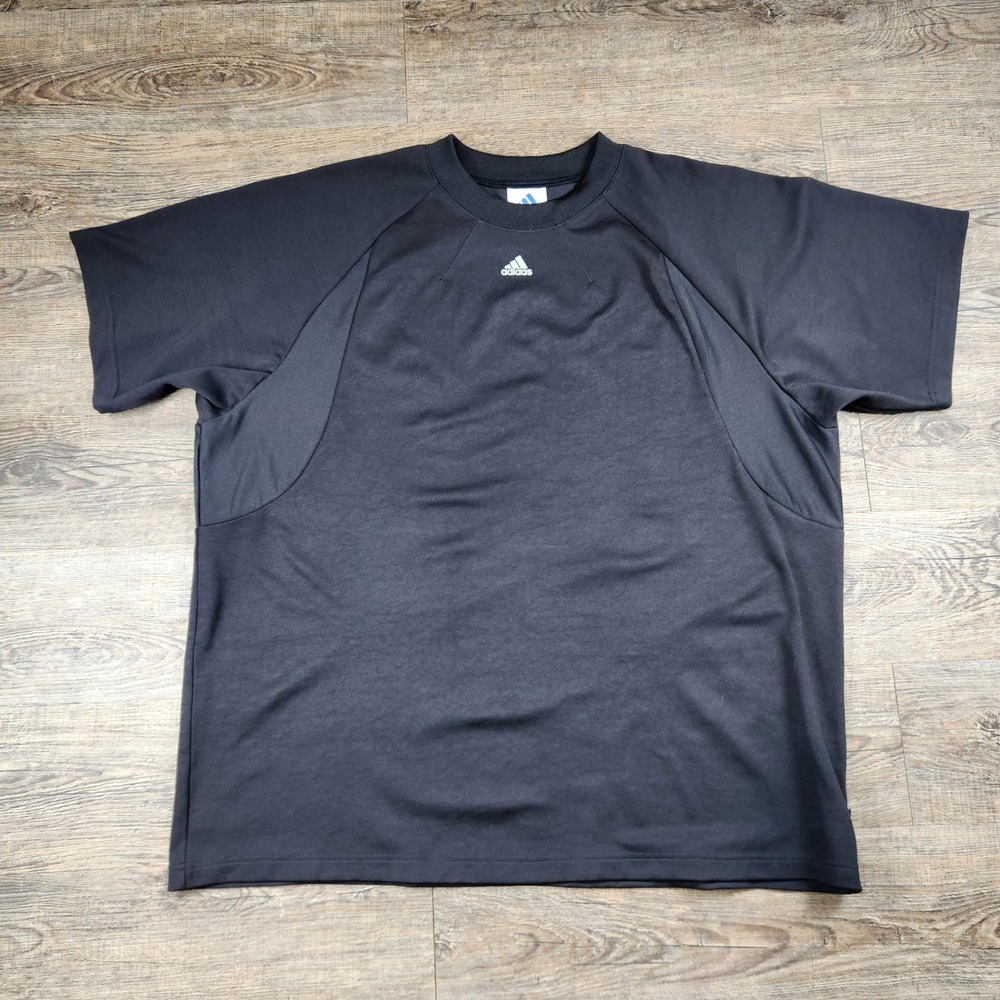 Vintage Y2K Adidas Climalite Performance Athletic Tee Shirt Mens XL Black
